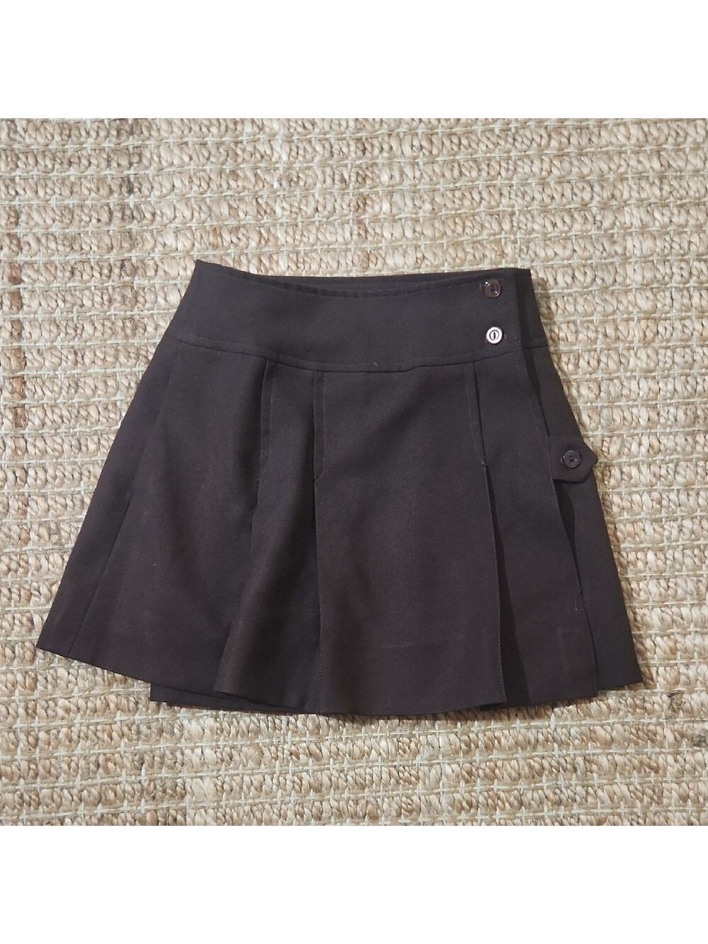 Classic Brown Size 12 Pleated Schoolgirl Uniform Skirt